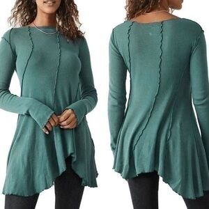 Free People Teal Tunic Top